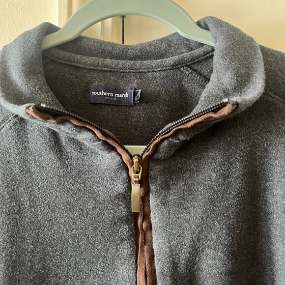 Southern Marsh Grey Quarter Zip Pullover / Men’s Large - Picture 2 of 5
